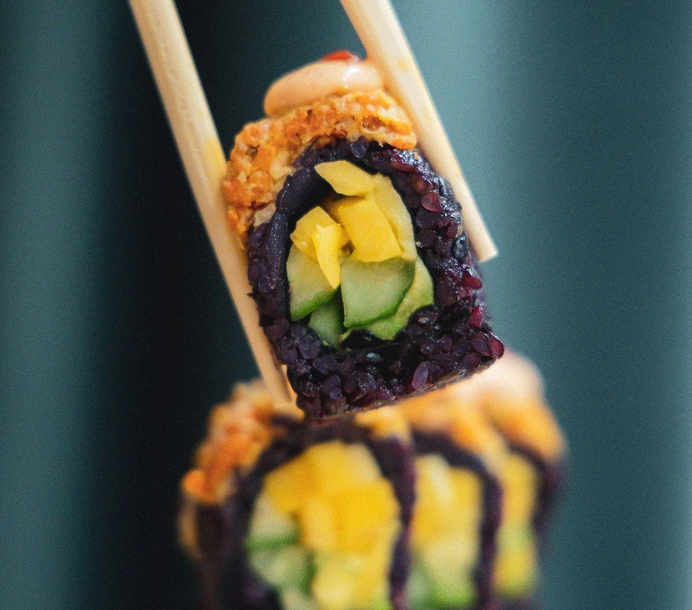 vegan sushi in Times Square Spicy Mang Roll