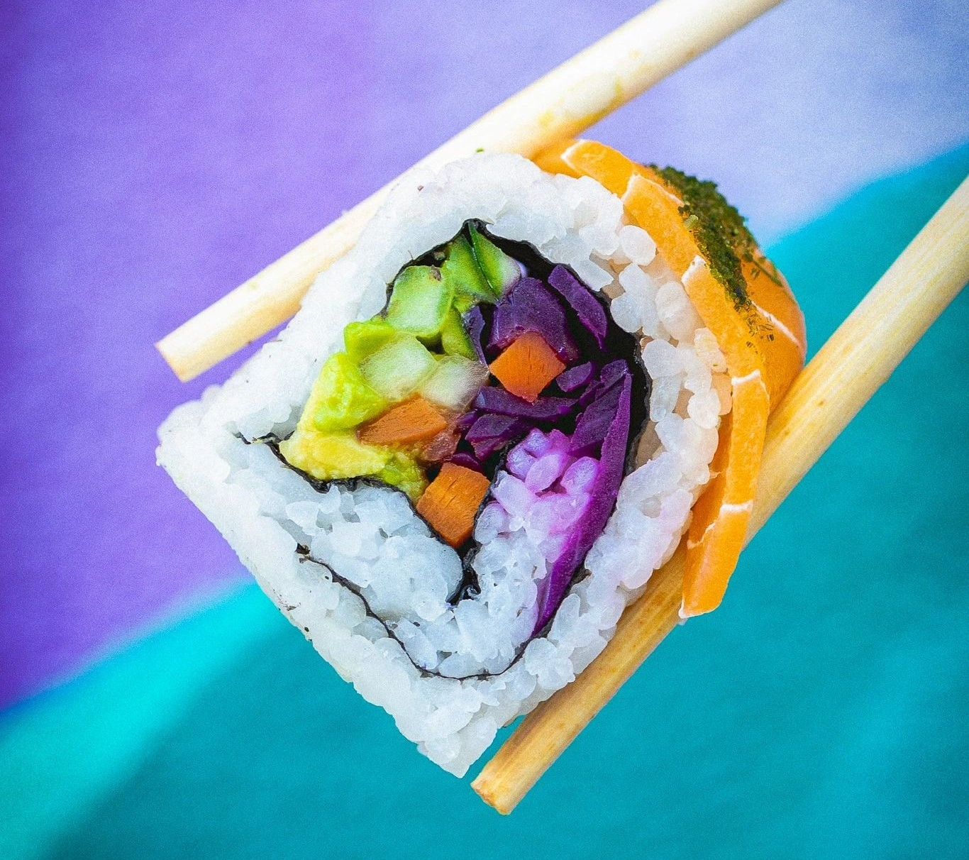 vegan sushi near Empire State Building rainbow roll