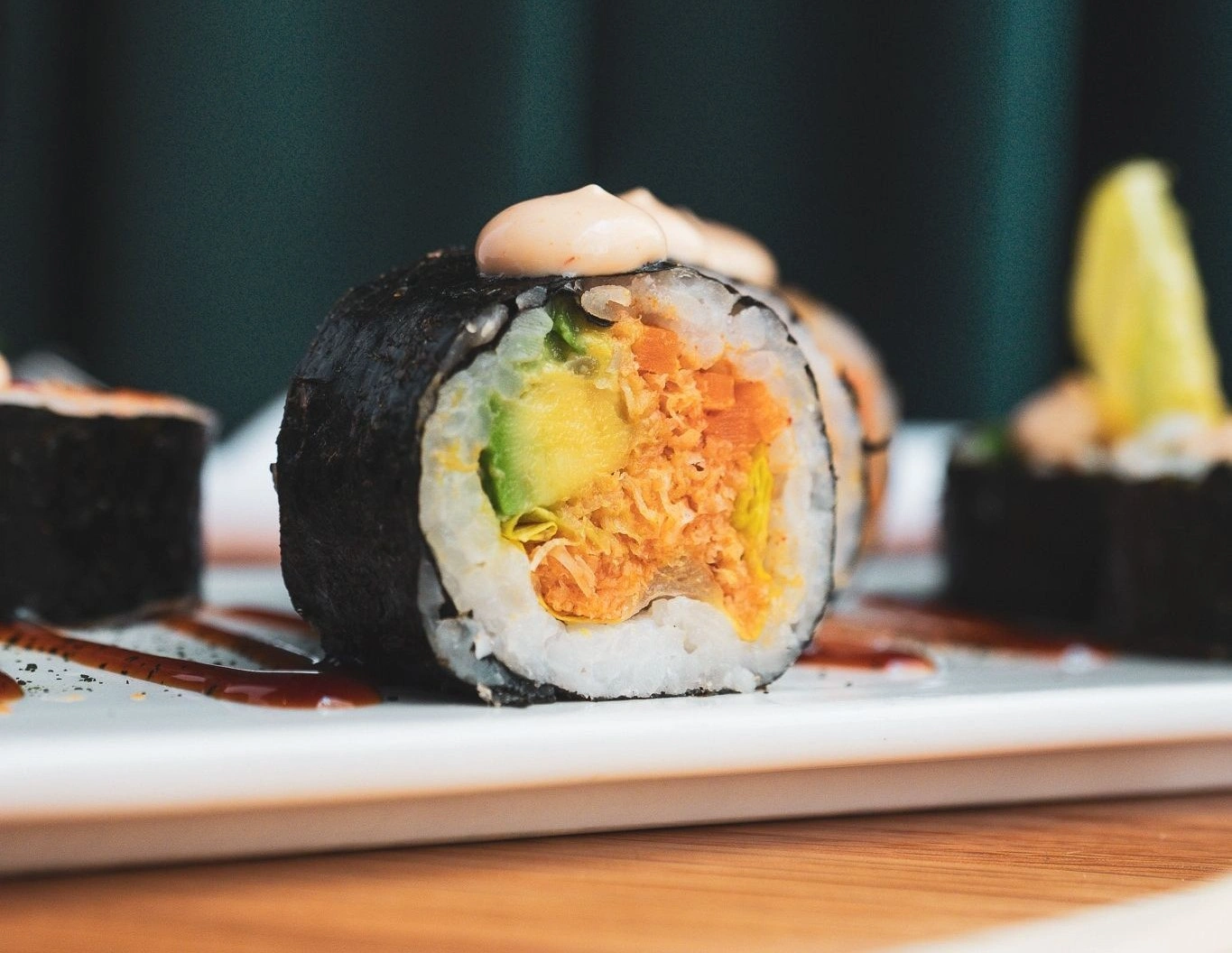 vegan sushi restaurant Penn Station spicy jackfruit crab roll